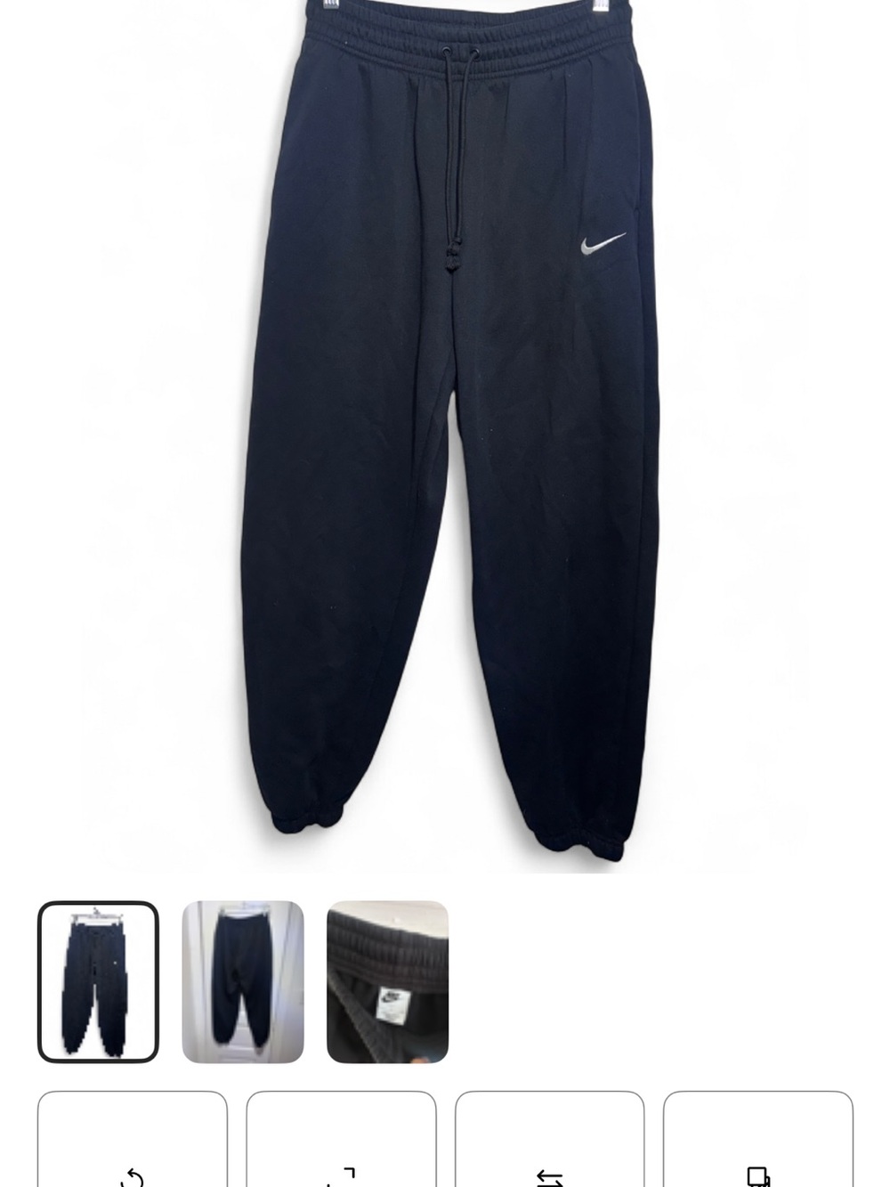 Black Men’s Nike Cuffed Fleece Joggers Sweatpants Small